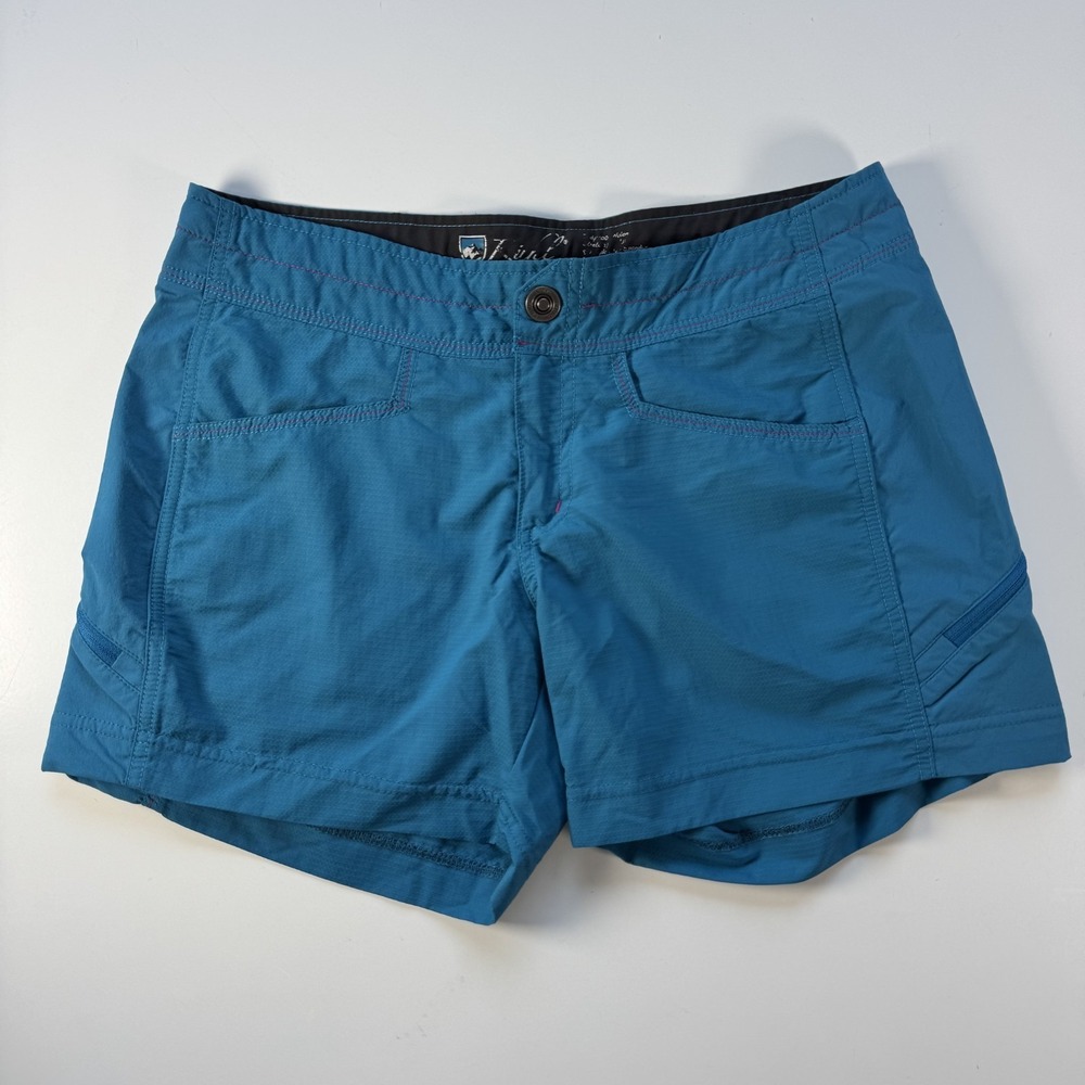KUHL Mutiny River Shorts 4.5" Teal Womens 2 Pockets Durable Swim Hike Outdoor